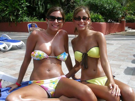sexy mom and not her daughter at the pool
