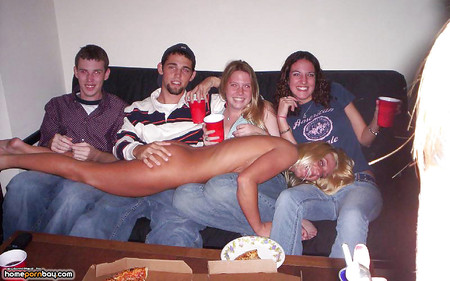 Hot college babes partying