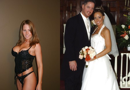 Brides and bridesmaids. Before and after.
