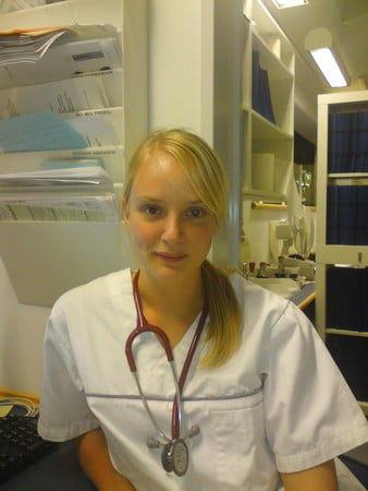 Hot slutty young blonde danish nurse