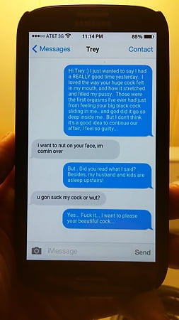 Text found on cheating wife's phone